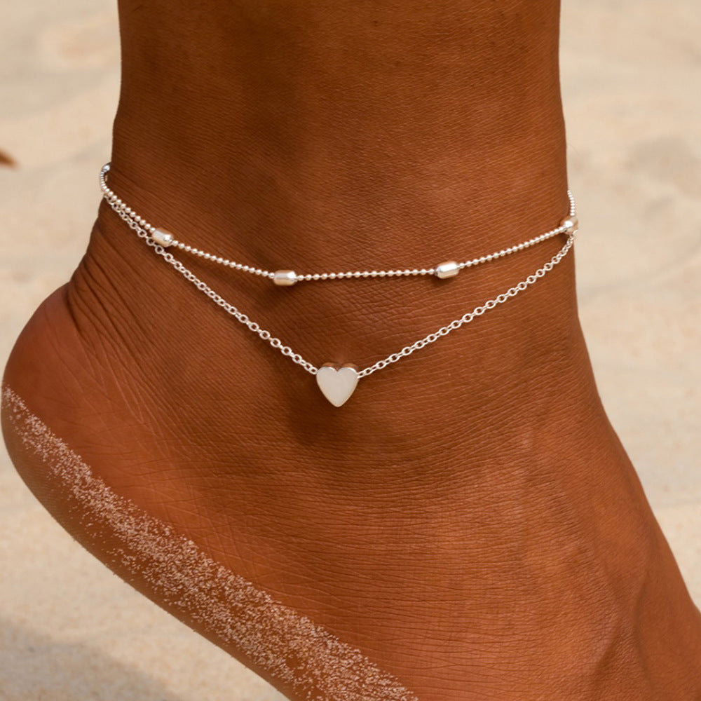 Oval Bead Chain Big Love Anklet