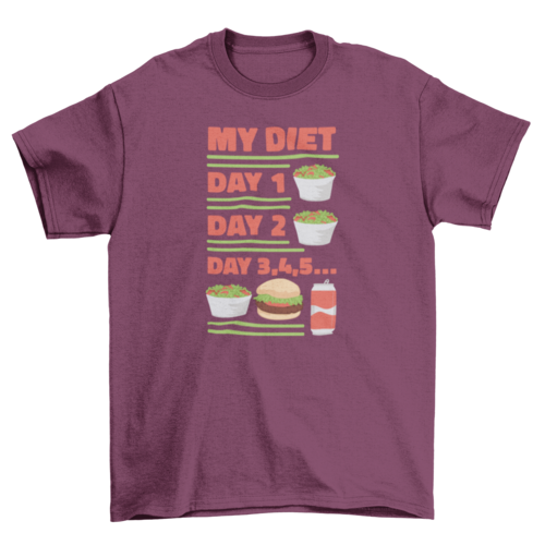 Maglietta divertente per la routine quotidiana della dieta