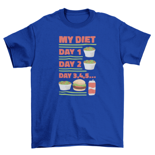 Maglietta divertente per la routine quotidiana della dieta